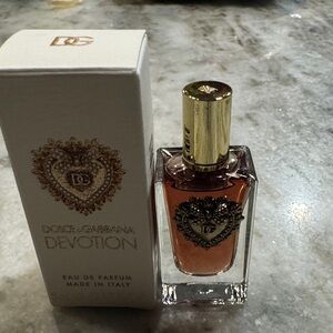 Dolce & Gabbana Devotion Perfume with Gold and Brown Accents dab on mini